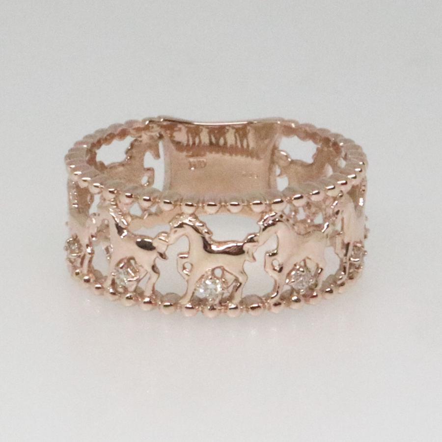 K10 ピンクゴールド ダイヤリング 馬モチーフ うまくいく fefプライス |  | 02