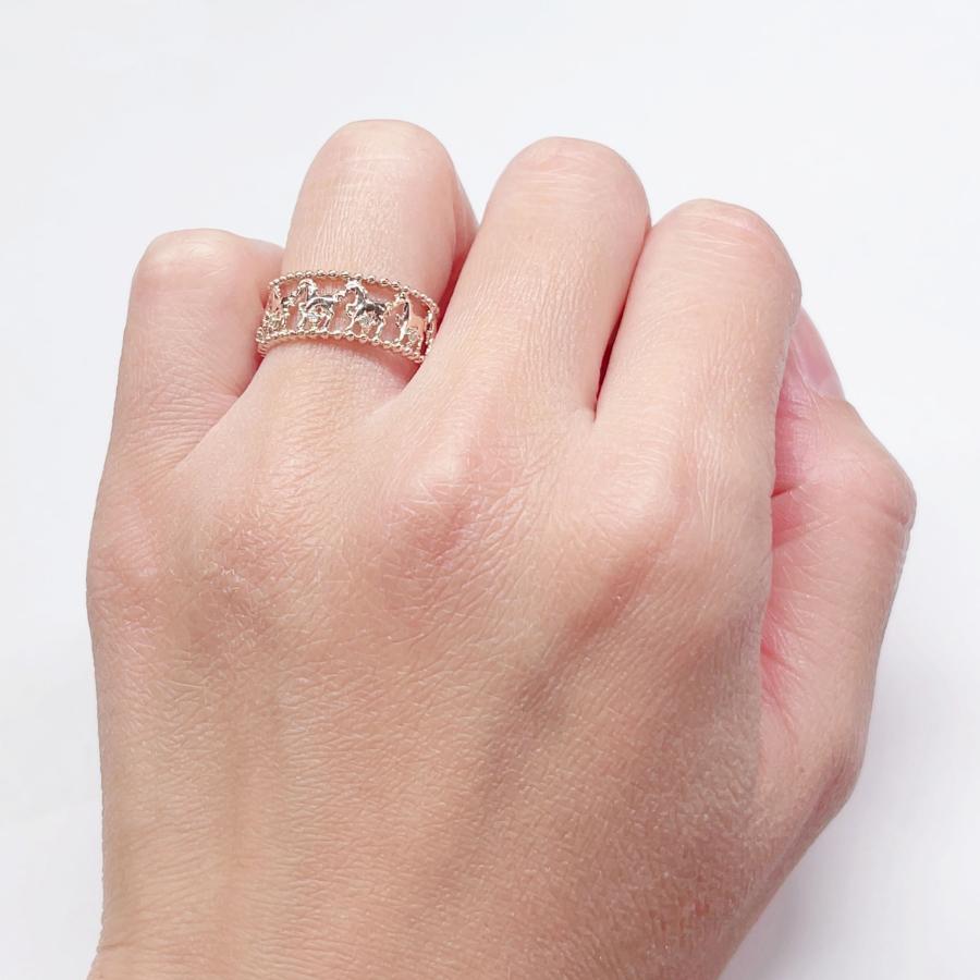 K10 ピンクゴールド ダイヤリング 馬モチーフ うまくいく fefプライス |  | 06