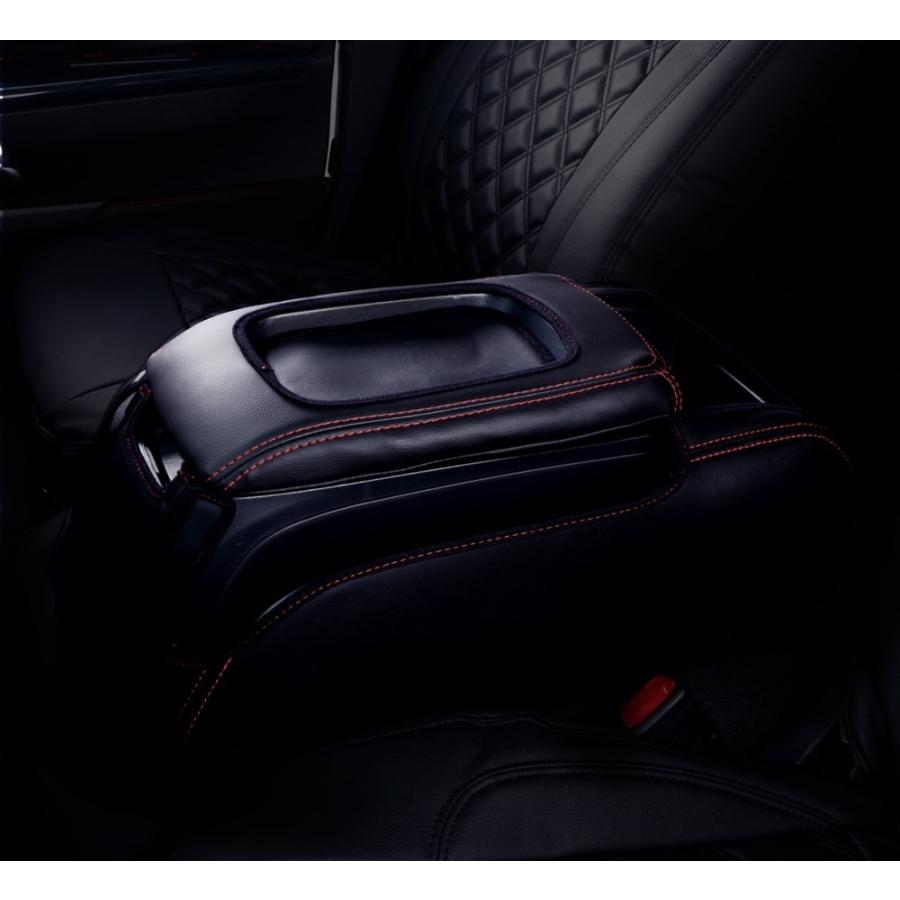 ハイエース / レジアスエース 200系 3型前期 標準車 S-GL用 コンソールBOXレザーカバー ブラック×レッド 高品質 / フェガーリ FEGGARI LUNA