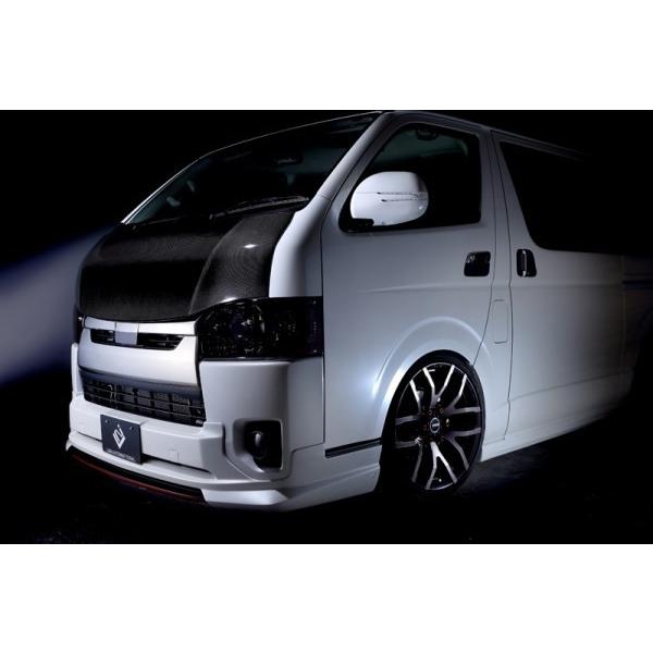 ハイエース、レジアスエース用、カーボンファイバー フロントボンネット　エアロ ハイエース、レジアスエース用、カーボンファイバー フロント