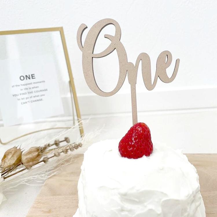 ケーキトッパー 1歳 BIG One 木製 数字 誕生日 記念日 おしゃれ