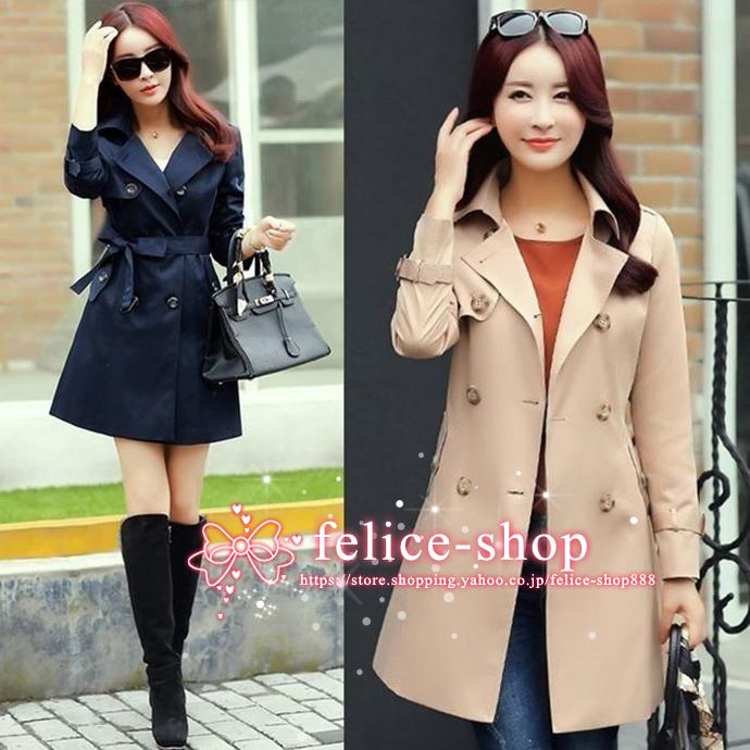 21公式店舗 トレンチコート レディース 22春秋新作 通勤 フォーマル 大きいサイズ ミディアム ロング丈 春アウター スプリングコート トレンチコート カラー ネイビー Www Buccella Com