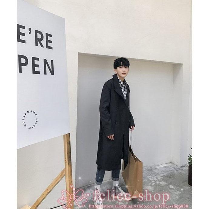 春のコレクション メンズコートチェスターコートロングコート薄手秋服カーキグリー メンズコートチェスターコートロングコート薄手秋服カーキグリーンブラック無地 コート アウター