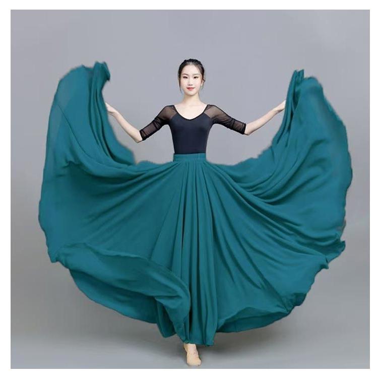 ダンス衣装 スカート ロングスカート ワンピース シフォン マキシ丈 720度 全円 社交ダンス パソドブレ ベリーダンス 衣装 ヒップホップ コーラ |  | 12