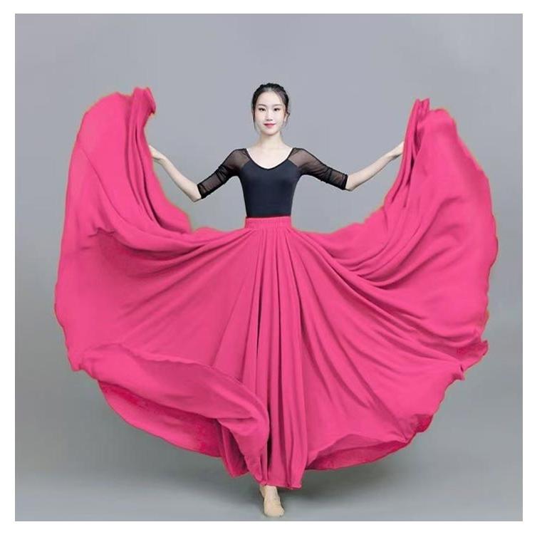 ダンス衣装 スカート ロングスカート ワンピース シフォン マキシ丈 720度 全円 社交ダンス パソドブレ ベリーダンス 衣装 ヒップホップ コーラ |  | 13