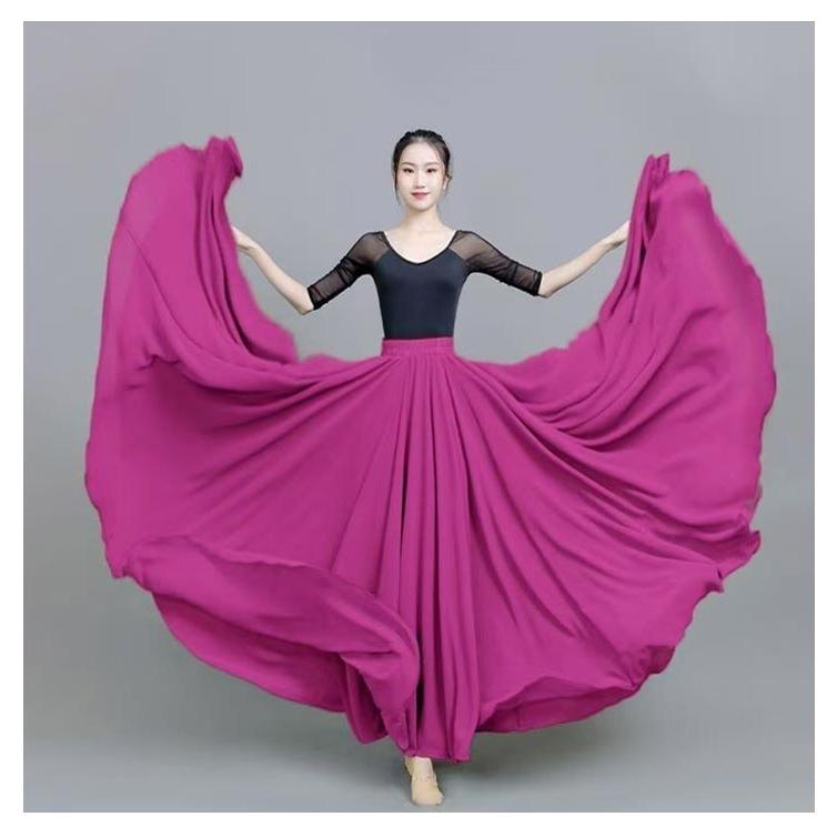 ダンス衣装 スカート ロングスカート ワンピース シフォン マキシ丈 720度 全円 社交ダンス パソドブレ ベリーダンス 衣装 ヒップホップ コーラ |  | 14