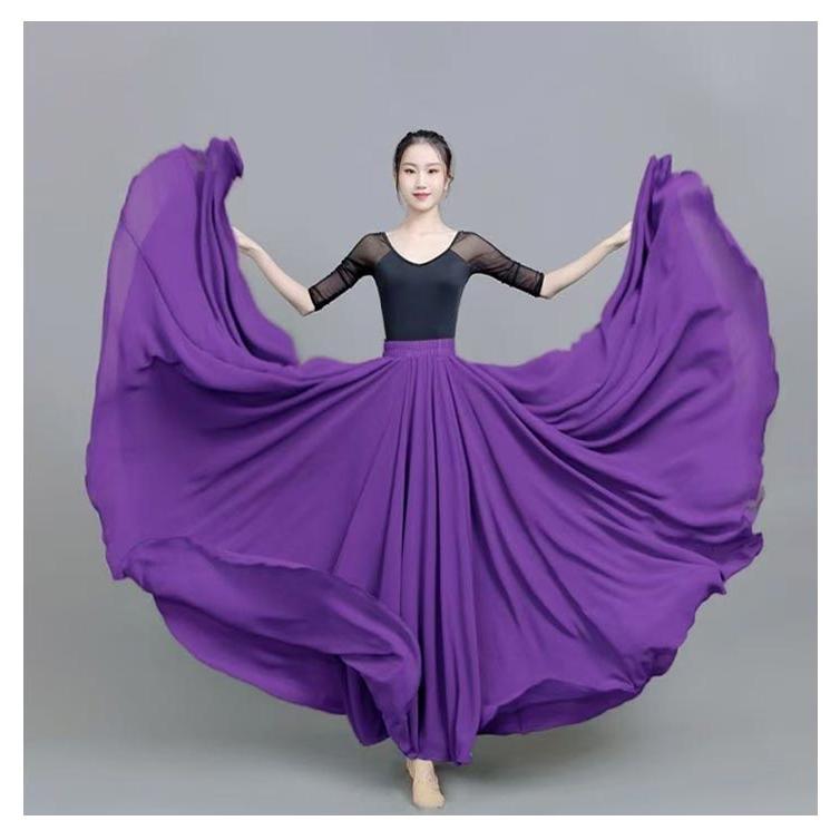 ダンス衣装 スカート ロングスカート ワンピース シフォン マキシ丈 720度 全円 社交ダンス パソドブレ ベリーダンス 衣装 ヒップホップ コーラ |  | 15