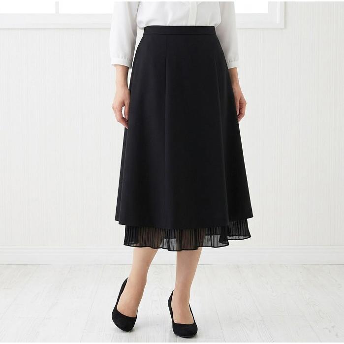 ロング丈 シフォンプリーツペチコート 65丈 70丈 75丈 スカートの丈