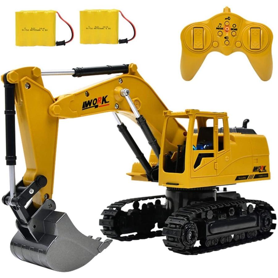 多機能ショベルカー 掘削機 Rcブルドーザー 子供のおもちゃの車 建設車両おもちゃ ラジオコントロール 大きいサイズ 黄 Supersport Tn