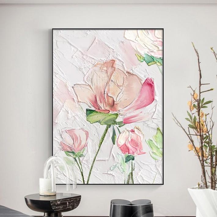 22新発 インテリアアート ファブリックパネル おしゃれ 北欧 ピンクの花 装飾画 リビングルーム壁画 絵画 Supplystudies Com