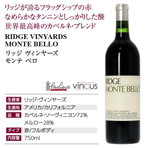 送料無料 赤ワイン アメリカ カリフォルニア リッジ ヴィンヤーズ モンテベロ 2010 正規 750ml_3