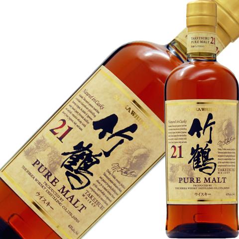 春早割 ウイスキー ニッカ 竹鶴 21年 ピュアモルト スリムボトル 43度