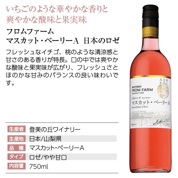 サントリー 登美の丘ワイナリー フロムファームセット 日本の赤＆ロゼ マスカット・ベーリーA 2本セット 750ml×2 送料無料 専用GB ラッピング済｜felicity-y｜04