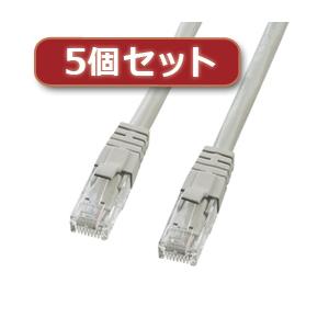 5個セット サンワサプライ カテゴリ6UTPクロスケーブル KB-T6L-10CKX5