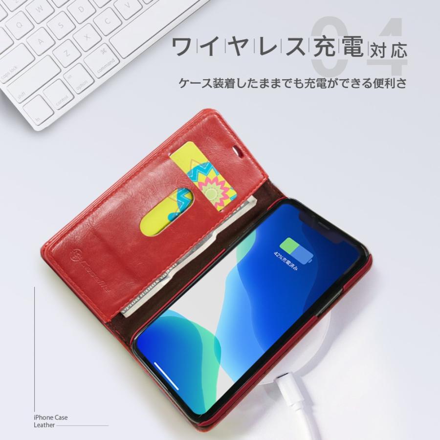 【送料無料】iPhone アイフォン ケース(XS/XSMax/X/XR/8/8Plus/7/7Plus)手帳型 保護 本革調 カード収納 スタンド ICカード対応 レザーケース ワイヤレス充電対応 |  | 04