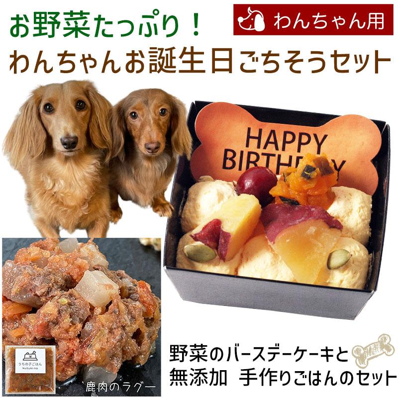 お野菜たっぷり わんちゃんお誕生日ごちそうセット 野菜のバースデーケーキと手作り 犬用ごはん 鹿肉のラグーのセット 送料無料 Md 誕生日ケーキのお店フェリスプラス 通販 Yahoo ショッピング