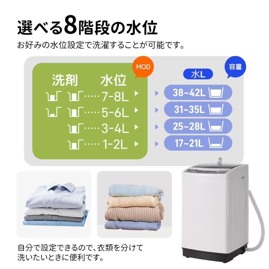 洗濯機 縦型 7kg 家庭用 大容量 全自動洗濯機 10種類 小型 風乾燥 洗濯 脱水 すずき 予約機能 節電 ステンレス槽 排水ホース 部屋干し 毛布 きれい 二人暮らし｜felizlar｜11