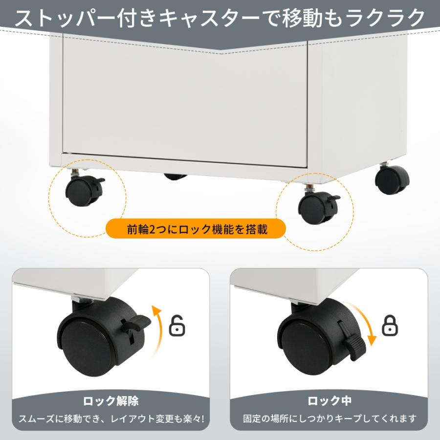 デスクワゴン サイドワゴン オフィスワゴン キャスター付き