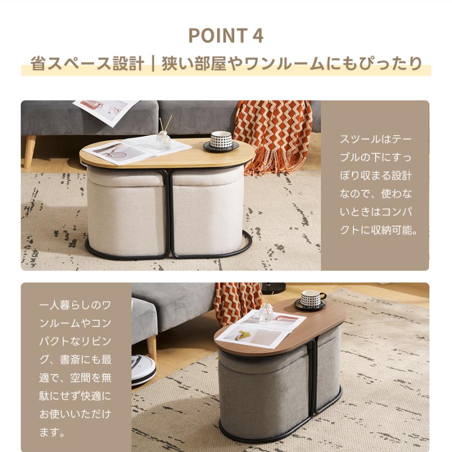 BTM 在庫一掃 オットマン センターテーブル 座面収納 スツール付き 2個