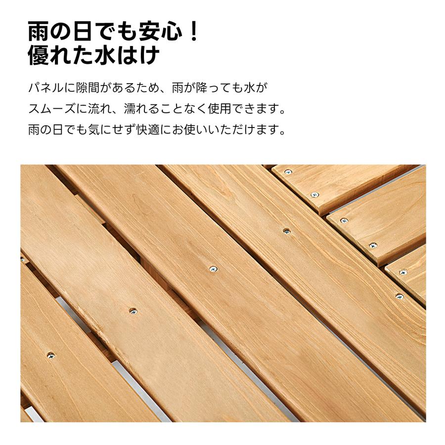 【13点セット】ウッドデッキ 天然木 キット ウッドパネル 家具ガーデンファニチャーバルコニー ベランダ 北欧 キットウッド ベランダ 踏み台付 キットウッド_7