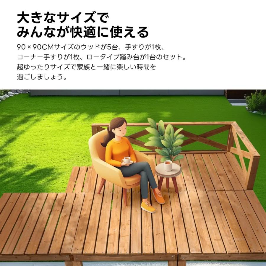 全店5％OFFクーポン配布中】【9点セット】ウッドデッキ 天然木 キット