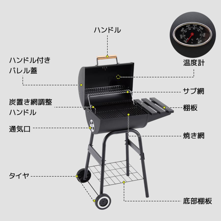 バーベキューコンロ 4〜10人用 BBQ 3WAY 角型 温度計付き 蓋付き