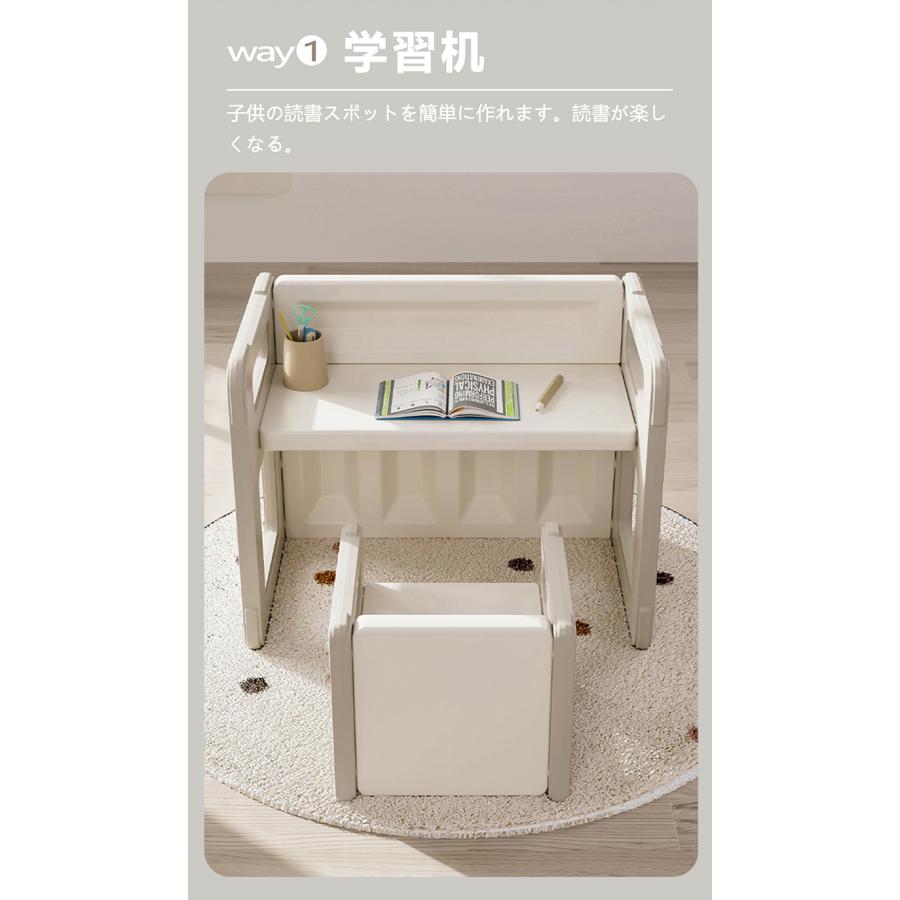 【全品5%OFFクーポン利用！】2タイプ キッズデスク チェア 3点セット 子供用テーブル 子供机 テーブルセット 学習机 本棚 学習デスク 幼児机 子供チェア_4