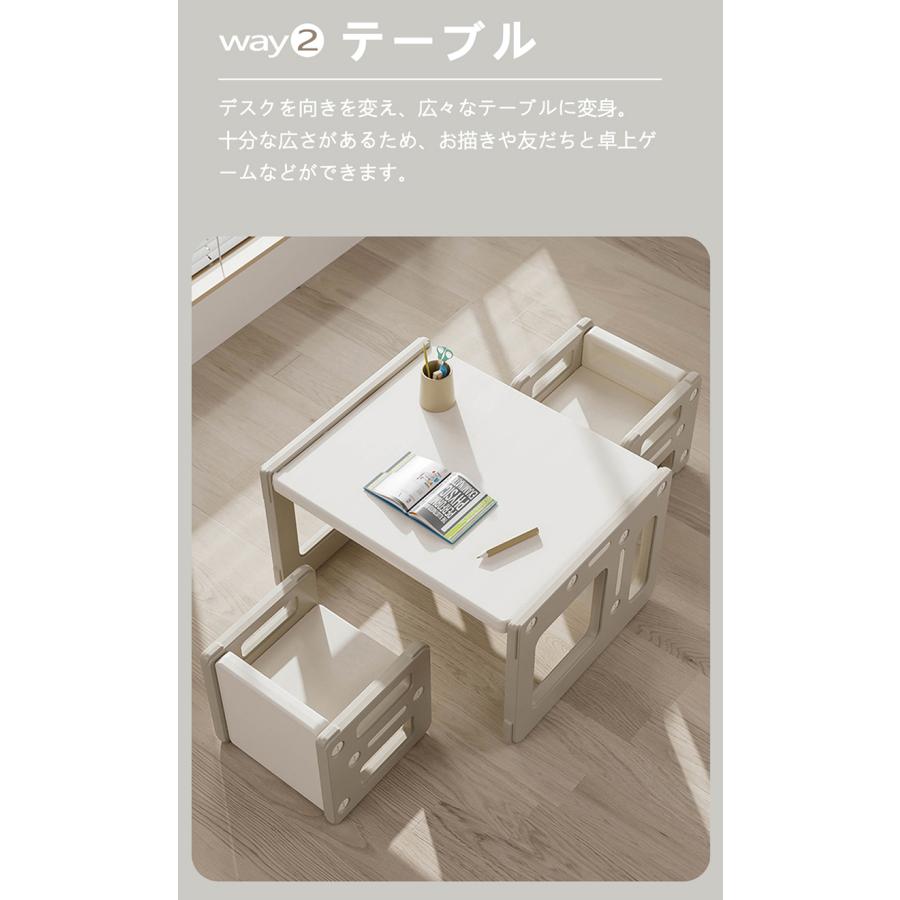 【全品5%OFFクーポン利用！】2タイプ キッズデスク チェア 3点セット 子供用テーブル 子供机 テーブルセット 学習机 本棚 学習デスク 幼児机 子供チェア_6