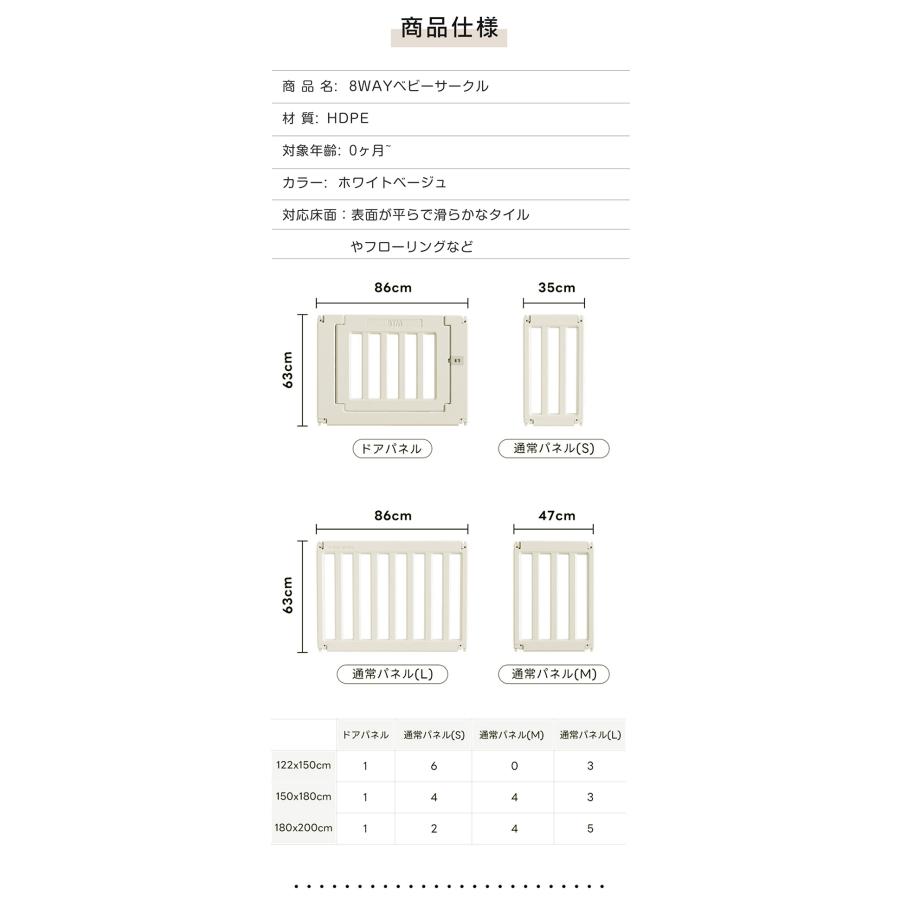 全品5%OFFクーポン利用】ベビーサークル ドア付 8way仕様 ベビーゲート 