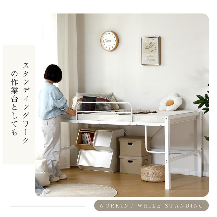 爆買WEEK】ボナースストア+5%！ロフトベッド セミダブル 高さ90cm