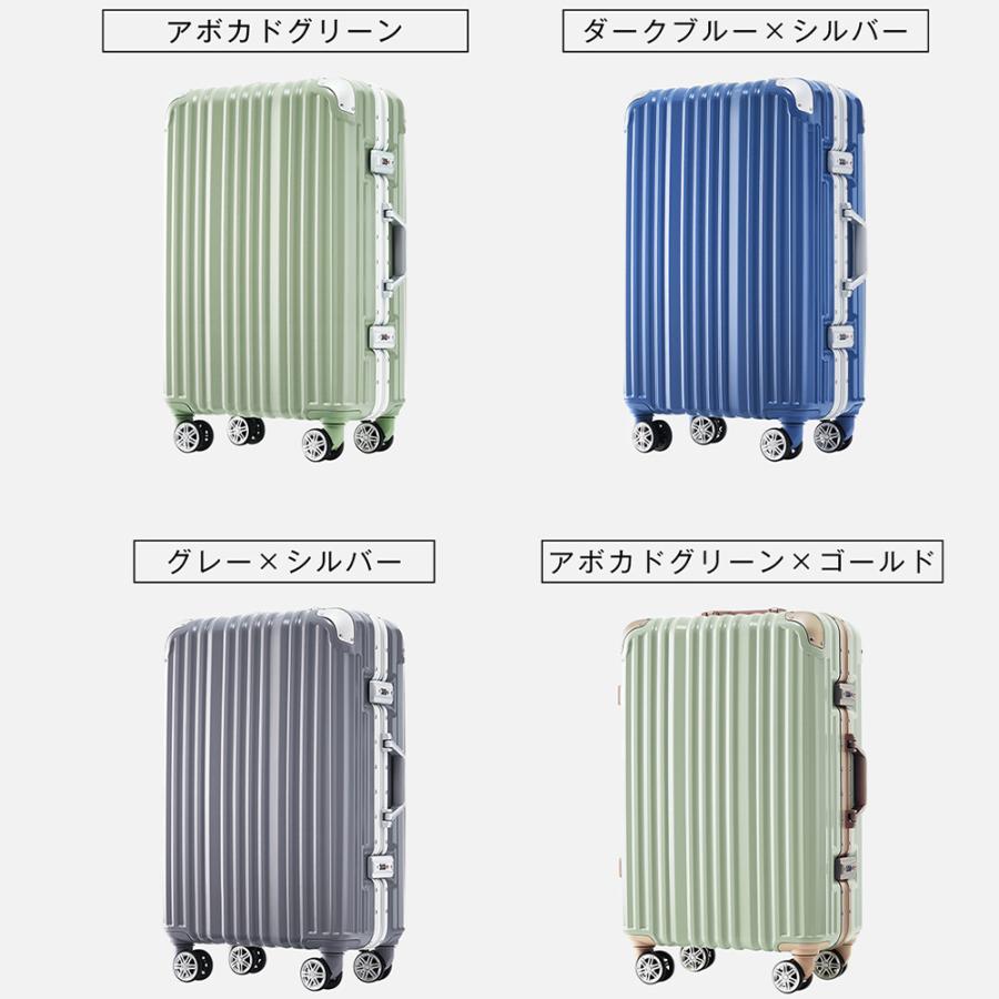 【全品5%OFFクーポン利用！】スーツケース キャリーバッグ キャリーケース Mサイズ かわいい フレーム 頑丈 一年間保証 TSAロック搭載 軽量 中型 4~7日_24
