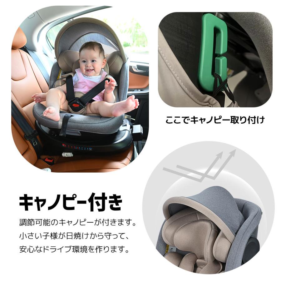 チャイルドシート 新生児 ISOFIX 0歳〜12歳 360度回転式 40〜150cm