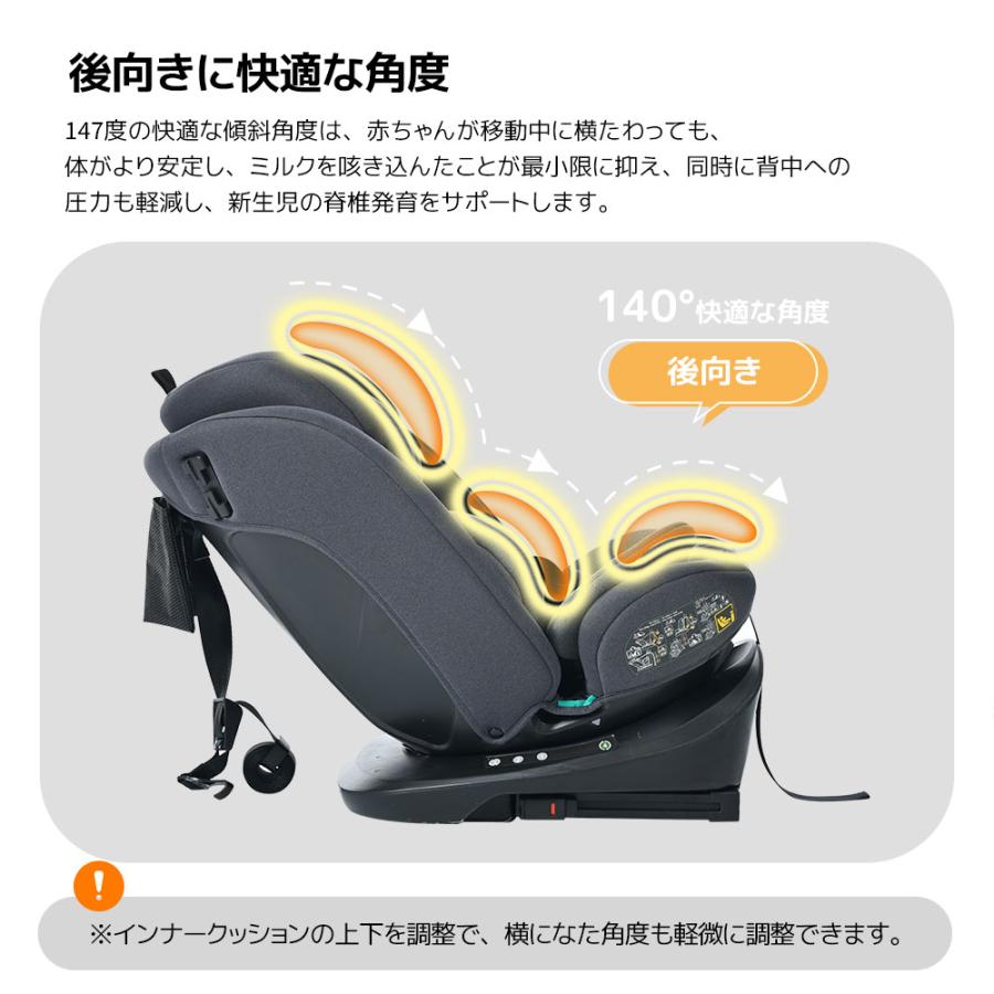 チャイルドシート 新生児 ISOFIX 0歳〜12歳 360度回転式 40