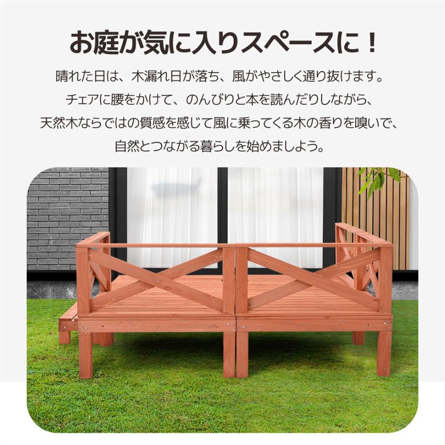 全店5%OFFクーポン配布】ウッドデッキ 天然木 8点セット1坪 全店5%OFFクーポン配布】ウッドデッキ 天然木 8点セット1坪
