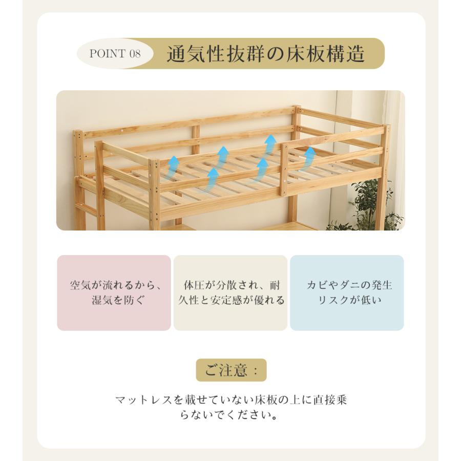 デスク＆収納棚付き】ロフトベッド 木製 子供用 ベッド システムベッド