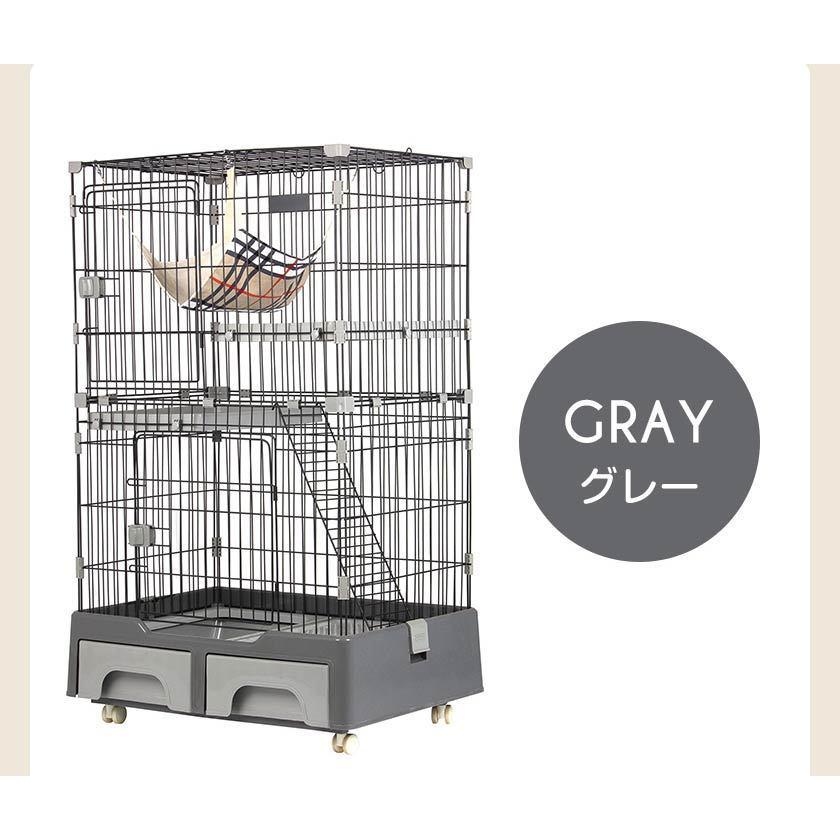 【5%OFFクーポン利用！本日限り】猫 ケージ 2段 大型 大型ケージ キャットケージ キャスター付 ハンモック付 猫トイレ付 猫ゲージ おしゃれ ネコ ハウス |  | 20