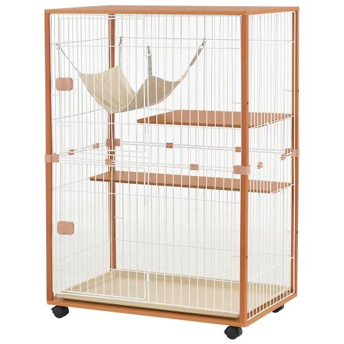 全ストア5%OFFクーポン利用】ケージ 猫 キャットケージ 2段 木製 高級