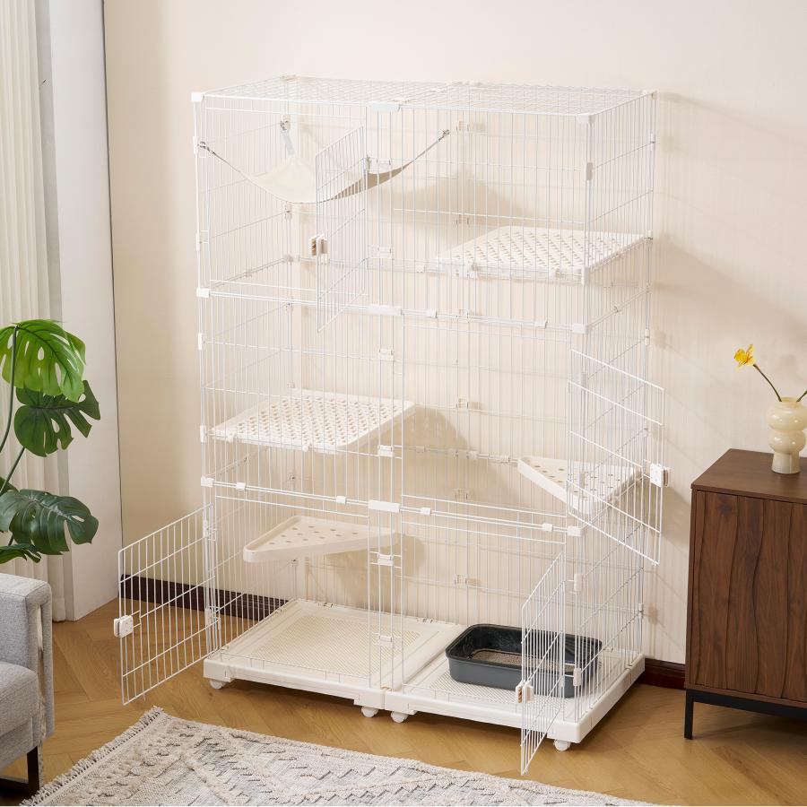 猫 ケージ キャットケージ 3段 トイレ付き 幅広設計 自由組み合わせ 猫