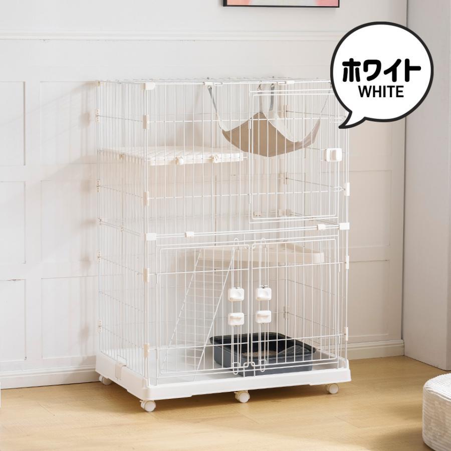 猫ケージ  キャスター付 2段タイプ 　 猫 ケージ 2段 おしゃれ スリム コンパクト キャスター付 収納型