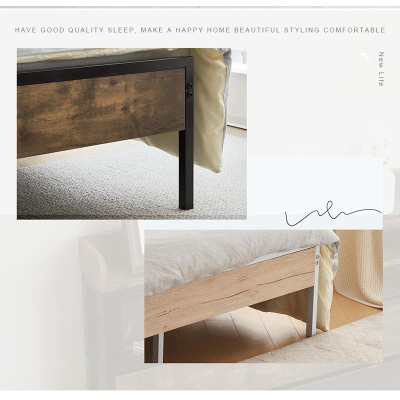 セール ベッドフレーム ダブル パイプベッド コンセント付き 宮付き