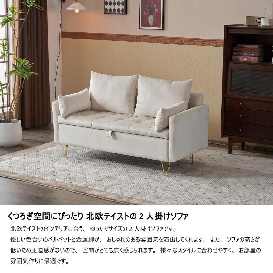 全品5%OFFクーポン利用！】ソファー 2人掛け ソファ おしゃれ 収納付き