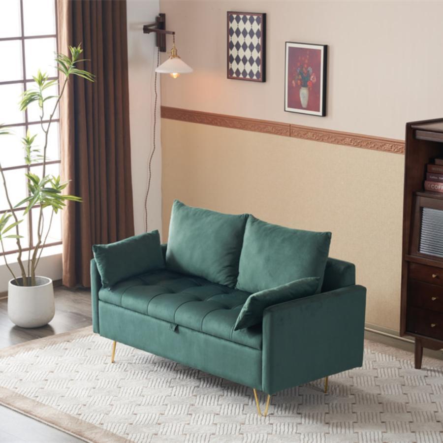 【訳あり家具】2人掛けソファ　クッション付き 全品5%OFFクーポン利用！】ソファー 2人掛け ソファ おしゃれ 収納付き