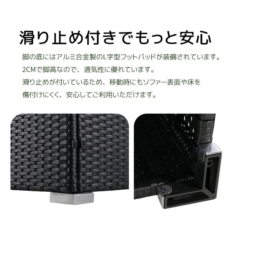 予約販売 ガーデンファニチャー 4点セット 収納付きガーデンチェア テーブル クッション付き ラタン調アウトドア ソファーセット ホテル カフェ ベランダ 高級_11