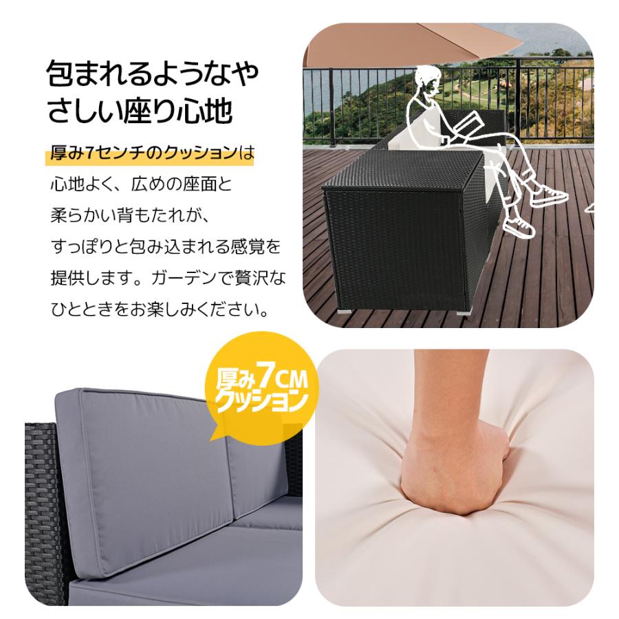 全ストア5%OFFクーポン利用】ガーデンファニチャー 4点セット 収納付き