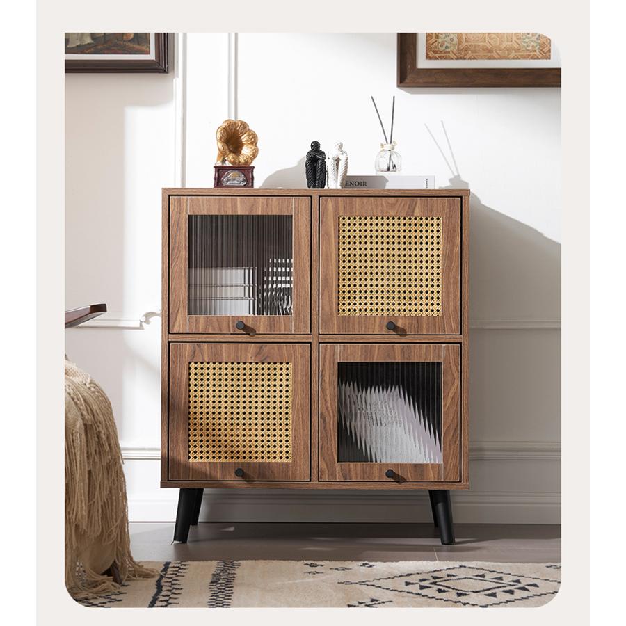 キャビネット収納 2段キャビネット 木製 サイドキャビネット 収納棚