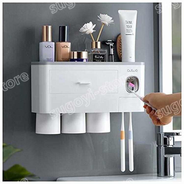 歯ブラシスタンド 歯磨きコップ ホルダー 収納ラック マグネット掛け式