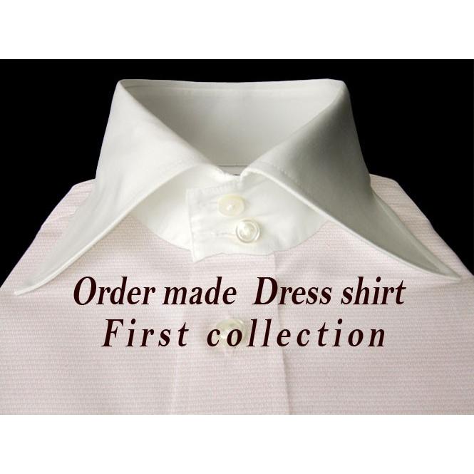ファーストコレクション ピンク系 織柄 メンズ オーダーシャツ 綿50％ ポリ50％ 3010315030｜fellows｜02