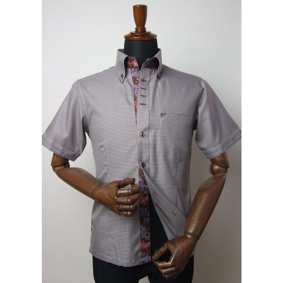 かりゆしウェア結婚式に アロハシャツ 沖縄 メンズ ボタンダウン 半袖 クールビズ Yシャツ ワイシャツ 紅型 茶 ブラウン 千鳥格子柄 Msck Br02 0819 Msck Br02 オーダースーツのフェローズ 通販 Yahoo ショッピング