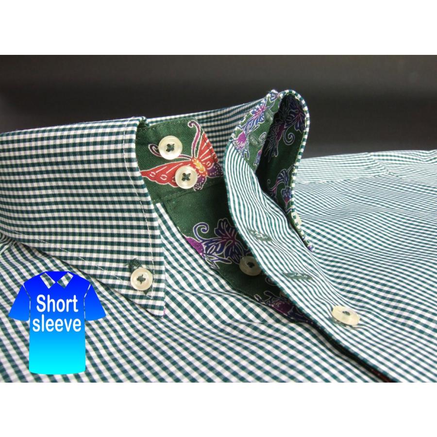 かりゆしウェア結婚式に アロハシャツ 沖縄 メンズ ボタンダウン 半袖 クールビズ Yシャツ ワイシャツ 紅型 白 緑 グリーン チェック Msck Gr01 0717 Msck Gr01 オーダースーツのフェローズ 通販 Yahoo ショッピング