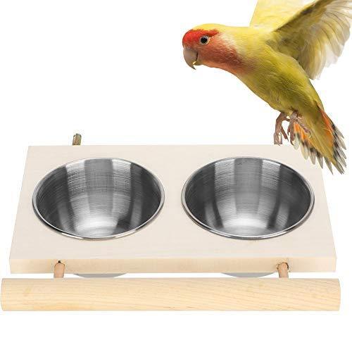 爆売り 鳥用品 Xuuyuu バードフィーダー オウムボウル 鳥 ボウル バード食器 鳥の餌台 木製スタンド ステンレス鋼 お手入れ簡単 ケージアクセサリー ダブルボウル Www Threeriversofs Com